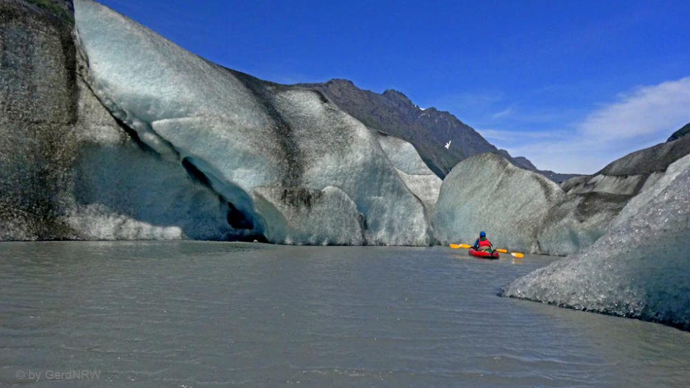 Valdez Glacier Lake and Valdez Glacier, Valdez, Alaska, USA