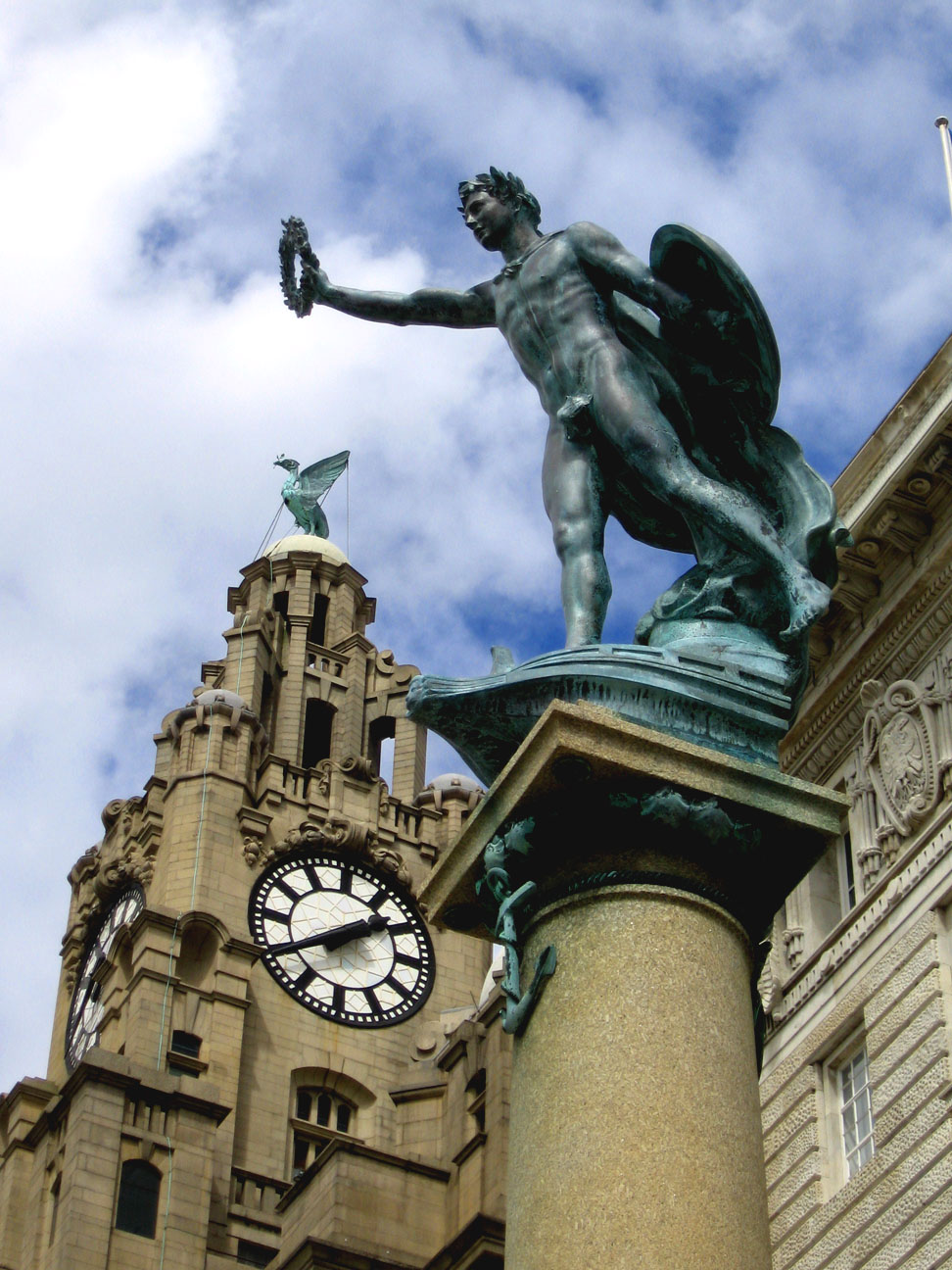 Detail of Royal Liver Building, Liverpool, UK