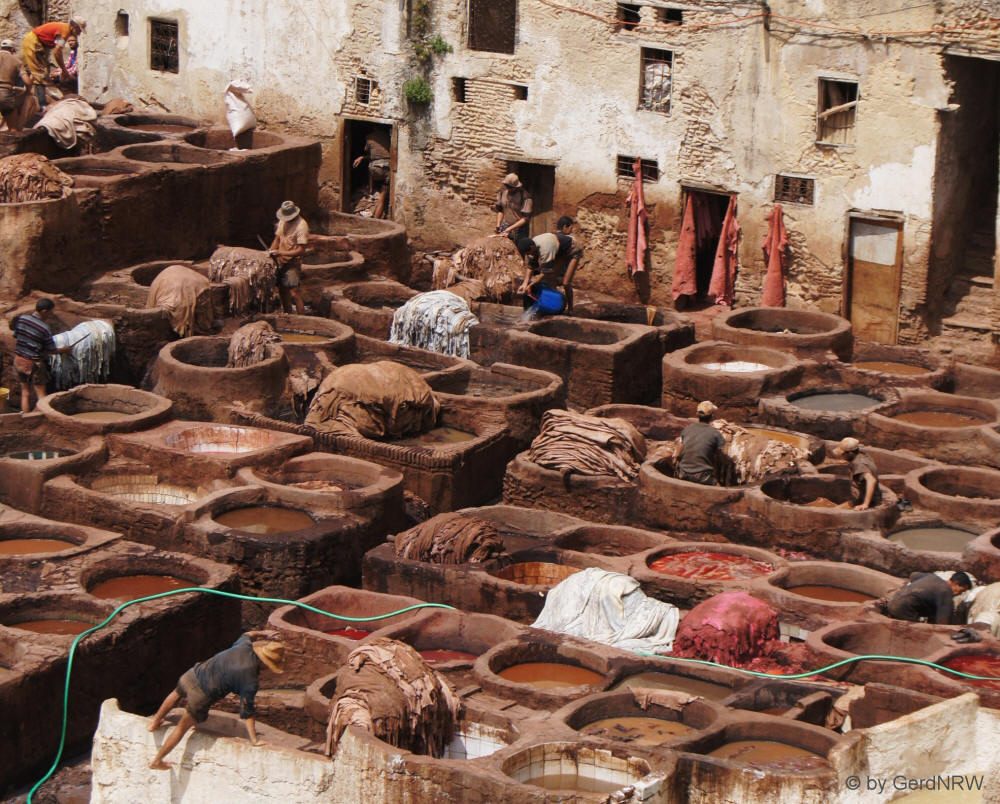 Traditional Oak-bark Tannery, Fez, Morocco - Altgrubengerberei, Fez, Marokko