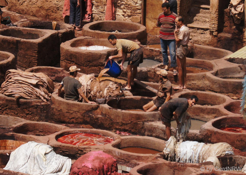 Traditional Oak-bark Tannery, Fez, Morocco - Altgrubengerberei, Fez, Marokko