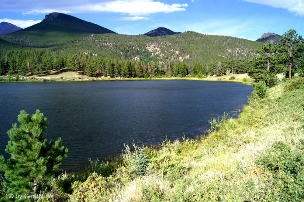 Lily Lake and Estes Peak, Rocky Mountains National Park, Colorado - USA