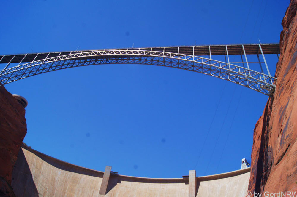 Glen Canyon Bridge from Colorado River, near Page, Arizona - USA
